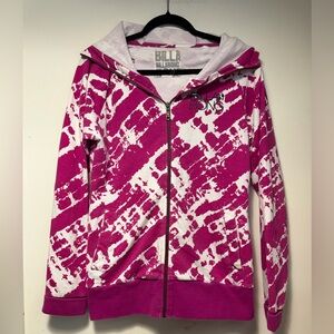 Billabong Fuchsia and White Patterned Hoodie